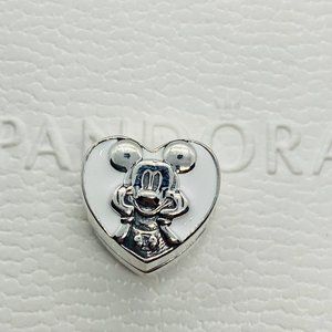 PANDORA Disney, Vintage Mickey Clip, White Enamel